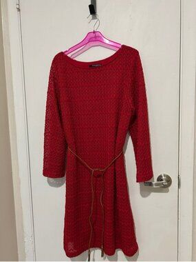 Red y2k lace dress